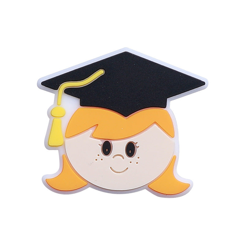 Wholesale 20PCS/PACK Graduation Season Cartoon Dwarf Silicone Beads